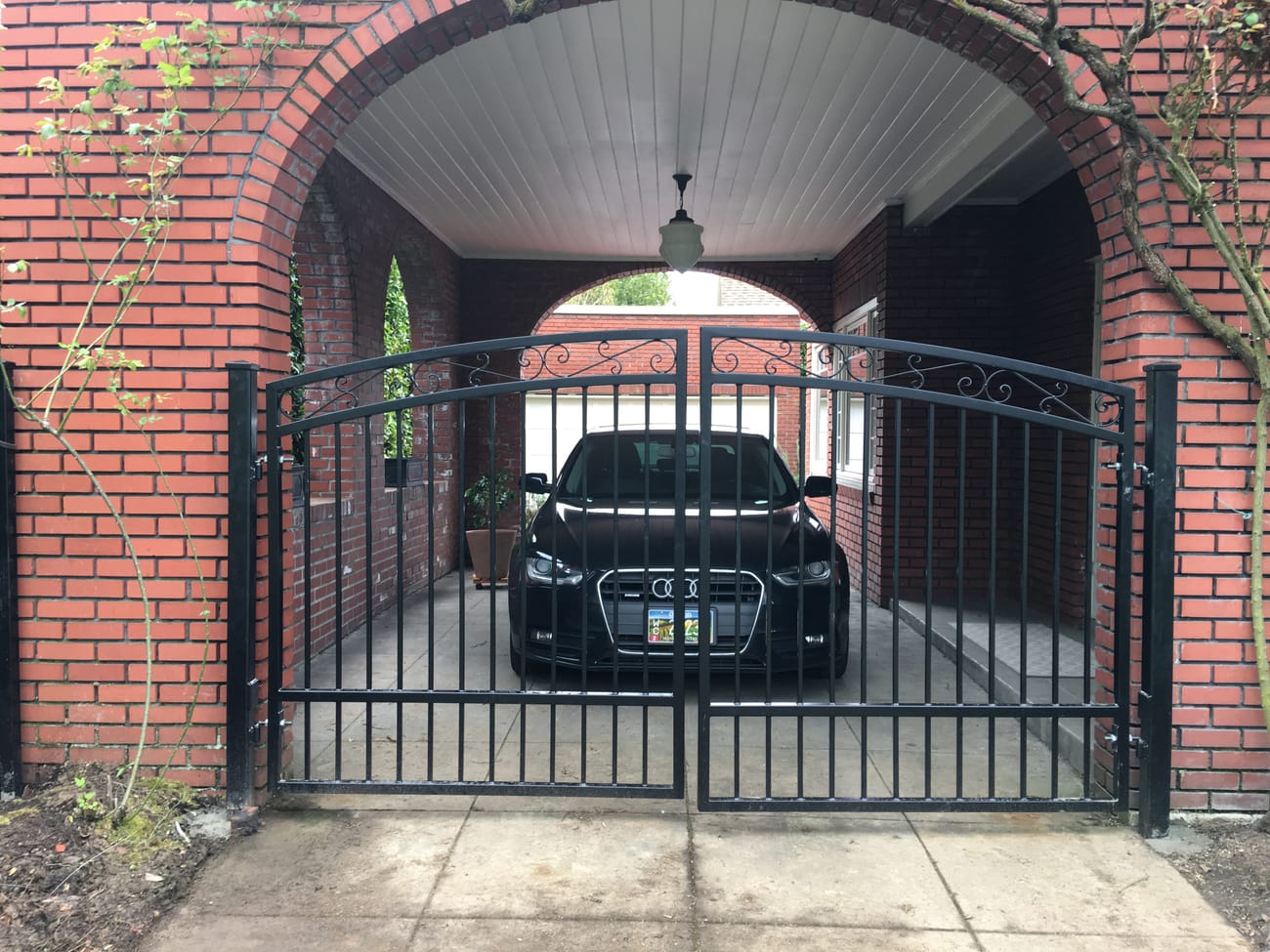 Custom steel driveway gate